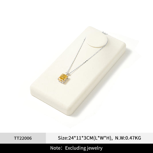 Oirlv Beige Jewelry Display Props Microfiber Jewelry Organizer Ring Necklace Watch Display Stand: TT220