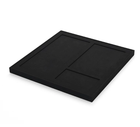 OIRLV fashion luxury black microfiber jewelry display set with smooth metal:TT264