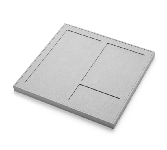 OIRLV fashion jewellery display wrapped with gray microfiber:TT267