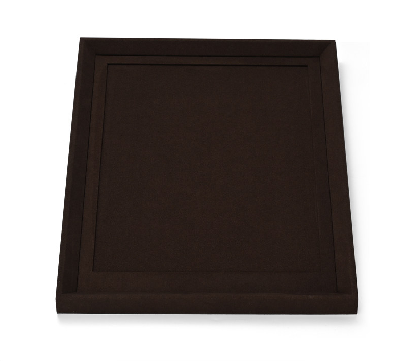 High end fashion brown microfiber jewelry holder with metal frame:TT287