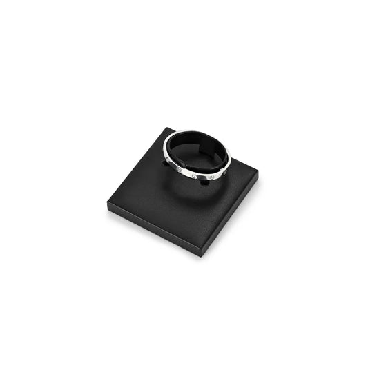 Oirlv Black PU Leather Earrings Ring Necklace Jewelry Display Set TT316