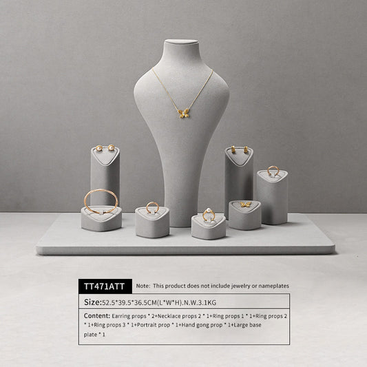 OIRLV Fashion GRAY Microfiber Jewelry display set :TT471