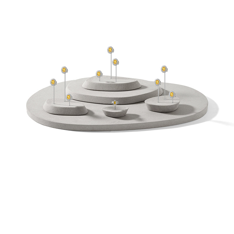 Fashion Beige Microfiber Metal Jewellery Ring Display:TT551-TT553