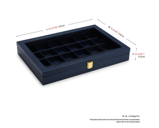 Blue Leather Jewelry Display Case X056