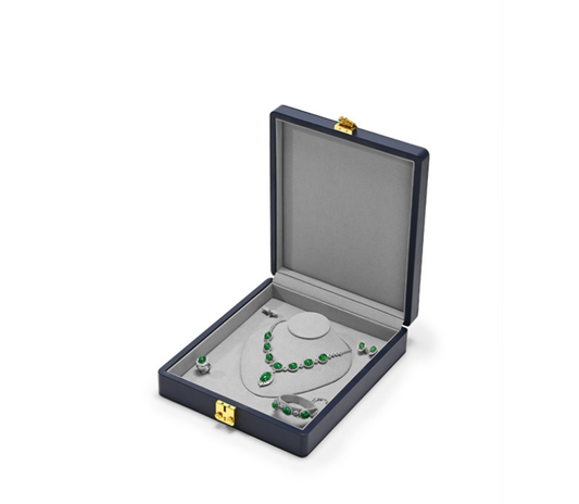 OIRLV Custom blue velvet leather jewelry case : X0700101