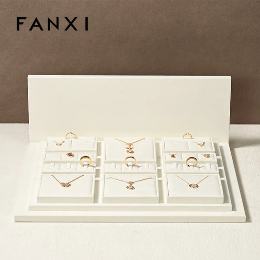 OIRLV wholesale beige microfiber display for jewelry:TT269