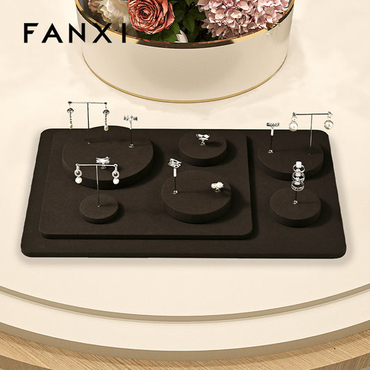 OIRLV factory Coffee Microfiber Jewelry display set series :TT392