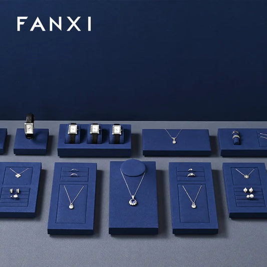 OIRLV hot sale Blue Microfiber luxury Jewelry display tray : TT356