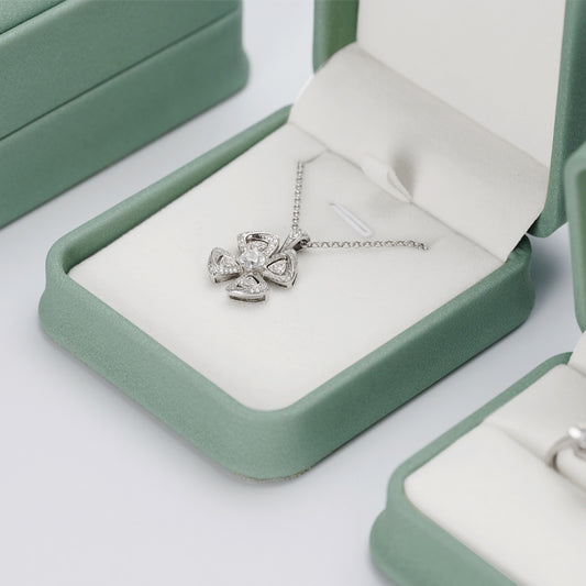 Green PU Leather Plush Ring Jewelry Box H145