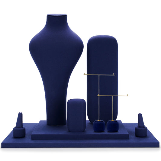 Jewelry Window Display Stand Jewelry Set Necklace Ring Display Stand Blue TT034