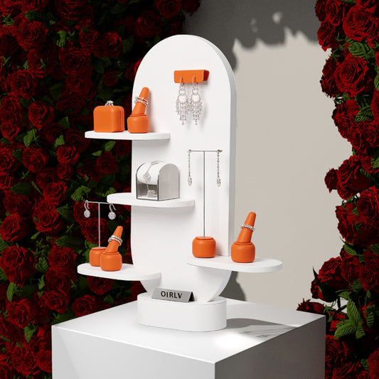 Standing WhiteMagnetic Removable Jewelry Display Set TT14202