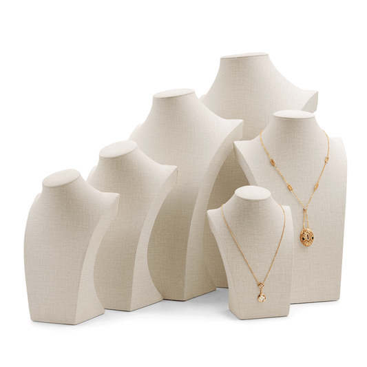 White PU Leather Necklace Bust Display Stand RX056