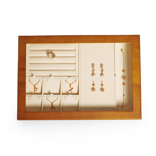 Wood Large Capacity Double Layer Jewelry Storage Case X049 - Restocking