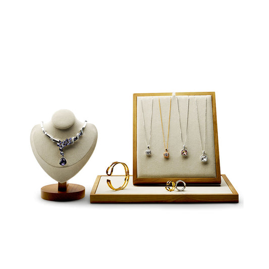 Solid Wood Vertical Necklace Jewelry Display Stand SM029