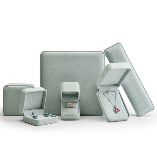 Ice Blue Microfiber Jewelry Storage Gift Box