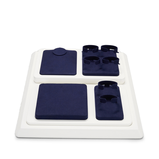 Blue Watch Ring PU Leather Jewelry Set TT126