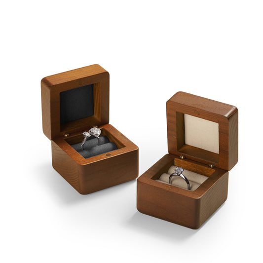 Wood Diamond Ring Jewelry Box