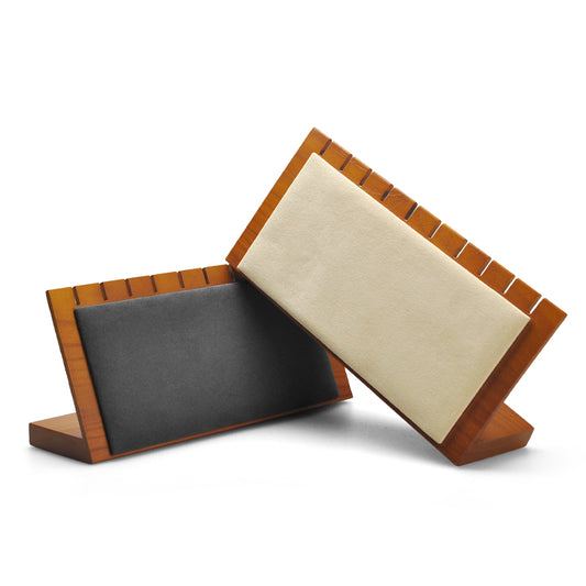 Solid Wood Microfiber Pendant Necklace Display Stand SM143