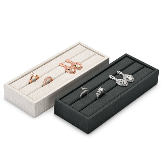 PU Leather Rings Earrings Jewelry Display Stand Tray