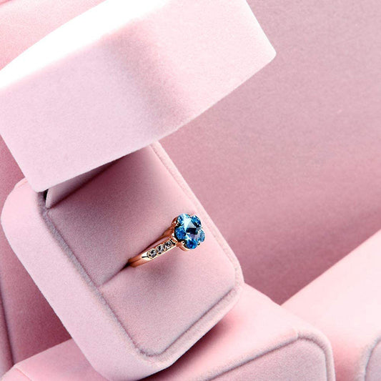 Pink Velvet Ring Jewelry Gift Box H00801