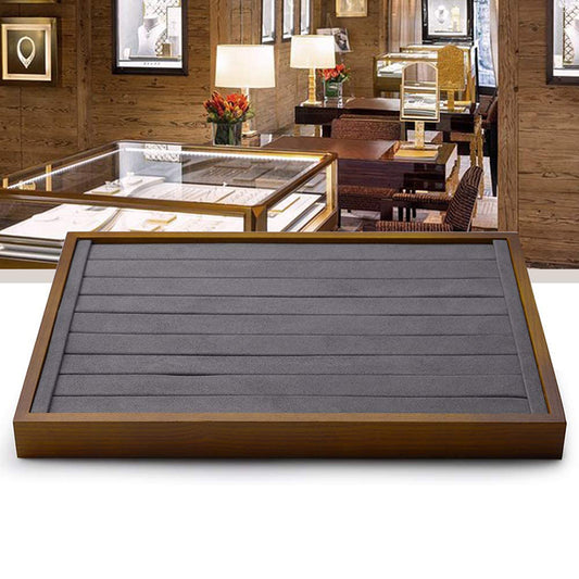 Dark Gray Wood Stackable Ring Insert Tray P05202