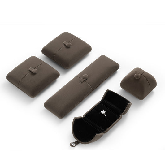 Gray Velvet Jewelry Gift Box H00901