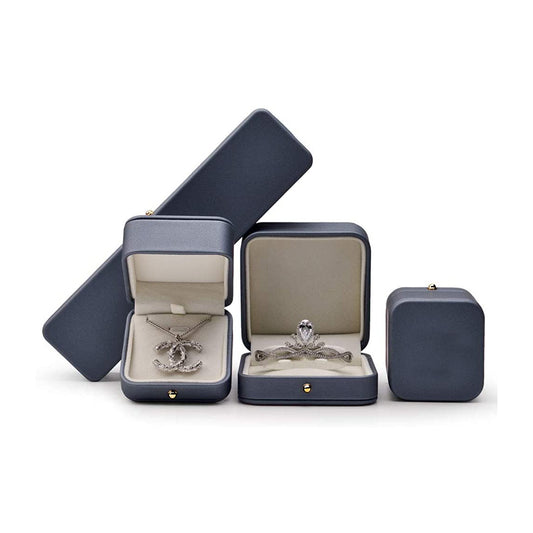 Steel Blue Premium Leather Ring Gift Box H06901