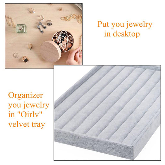Velvet Ring Earrings Studs Tray 7 Slots P00104