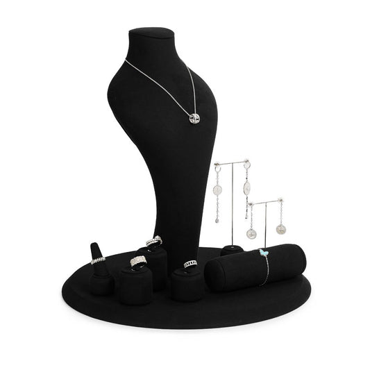 Luxury Black Microfiber Jewelry Display Set TT091