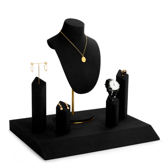 Black Microfiber Jewelry Display Set TT068