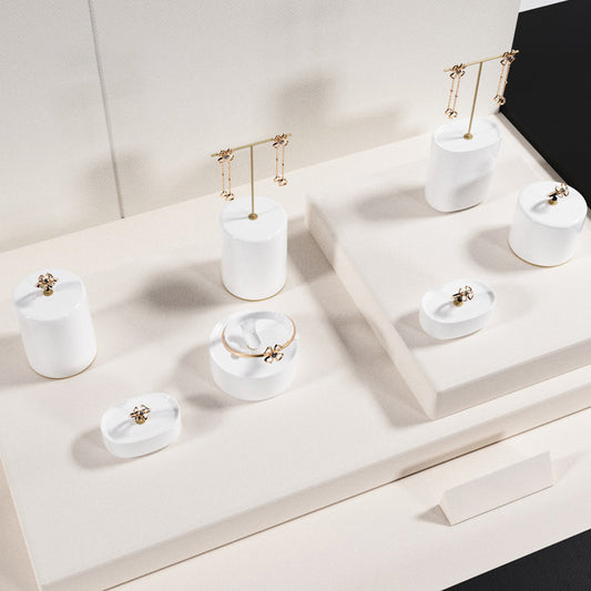 Luxury White Ring Earring Display Stand SZ028