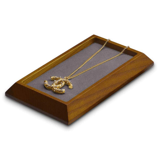 Dark Gray Rectangle Wood Jewelry Tray for Showcase Display SM09004