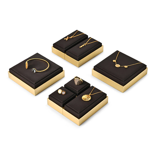 Coffee Leatherette Jewelry Stand Showcase Display PU101