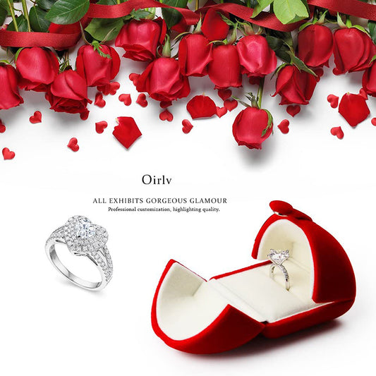 Red Premium Velvet Ring Jewelry Gift Box H02801