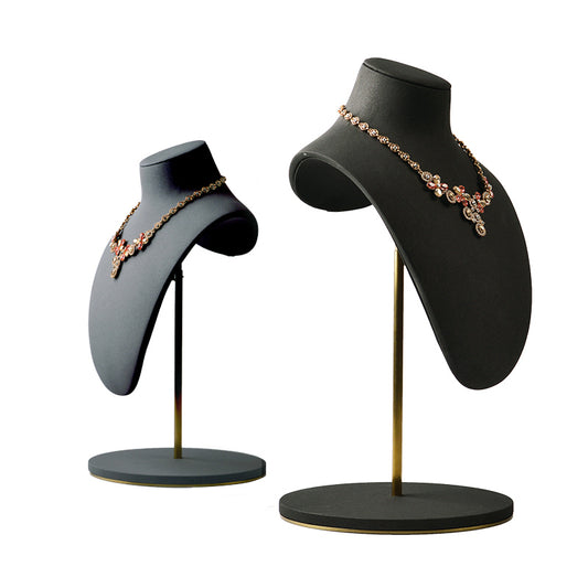 Metal Microfiber Adjustable Necklace Bust RX036