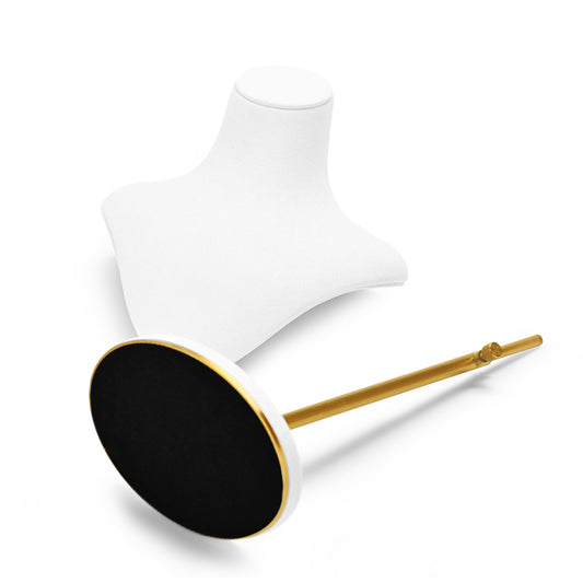 White Metal PU Leather Necklace Bust Jewelry Stand RX03307