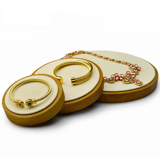 Wood Round Necklace Bangle Jewelry Display Props SM054