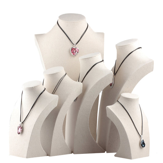 Linen Necklace Jewelry Display Bust RX00101