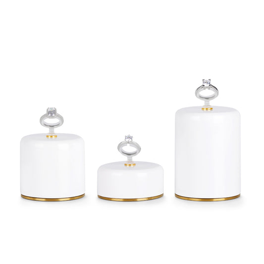 White Cylinder Ring Display Stand SZ030
