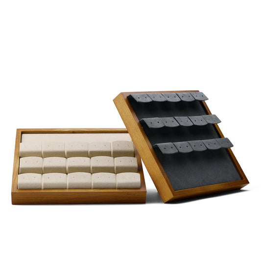 15-Slot Wooden Earring Jewelry Display Stand SM033