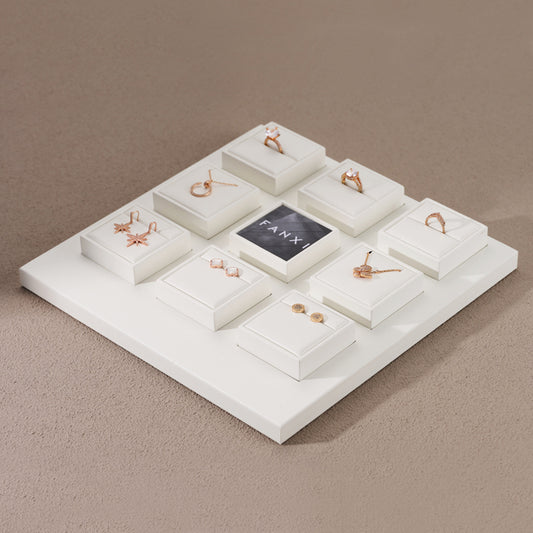 White PU Leather Jewelry Display Set TT137