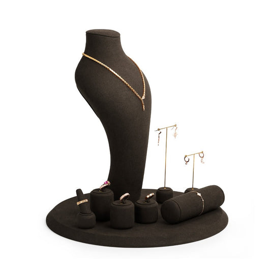Luxury Coffee Microfiber Jewelry Display Set TT092