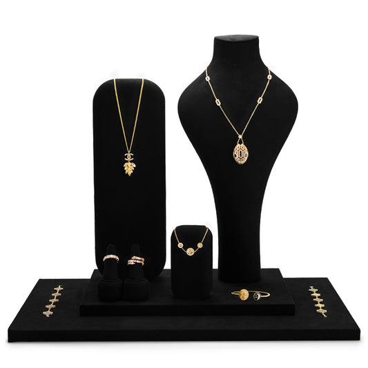 Black Microfiber Jewelry Display Set TT036