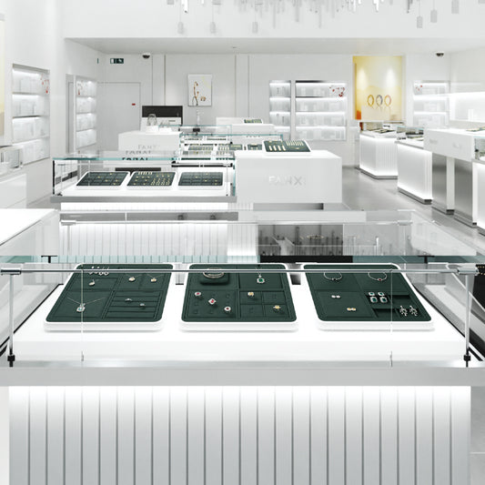 Blue Microfiber Ring Necklace Pendant Earring Display Tray P136