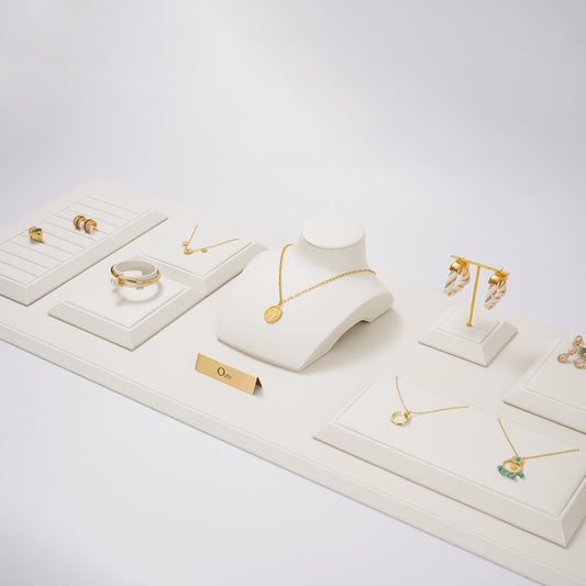 Beige PU Leather Jewelry Display Set TT152