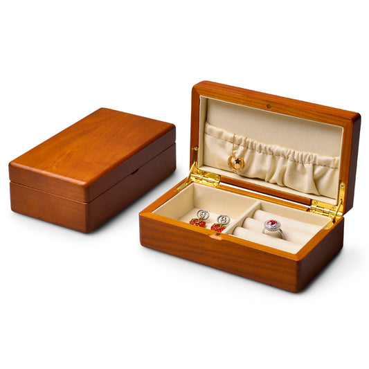 Classic Solid Wood Ring Jewelry Set Box SM154 - Restocking