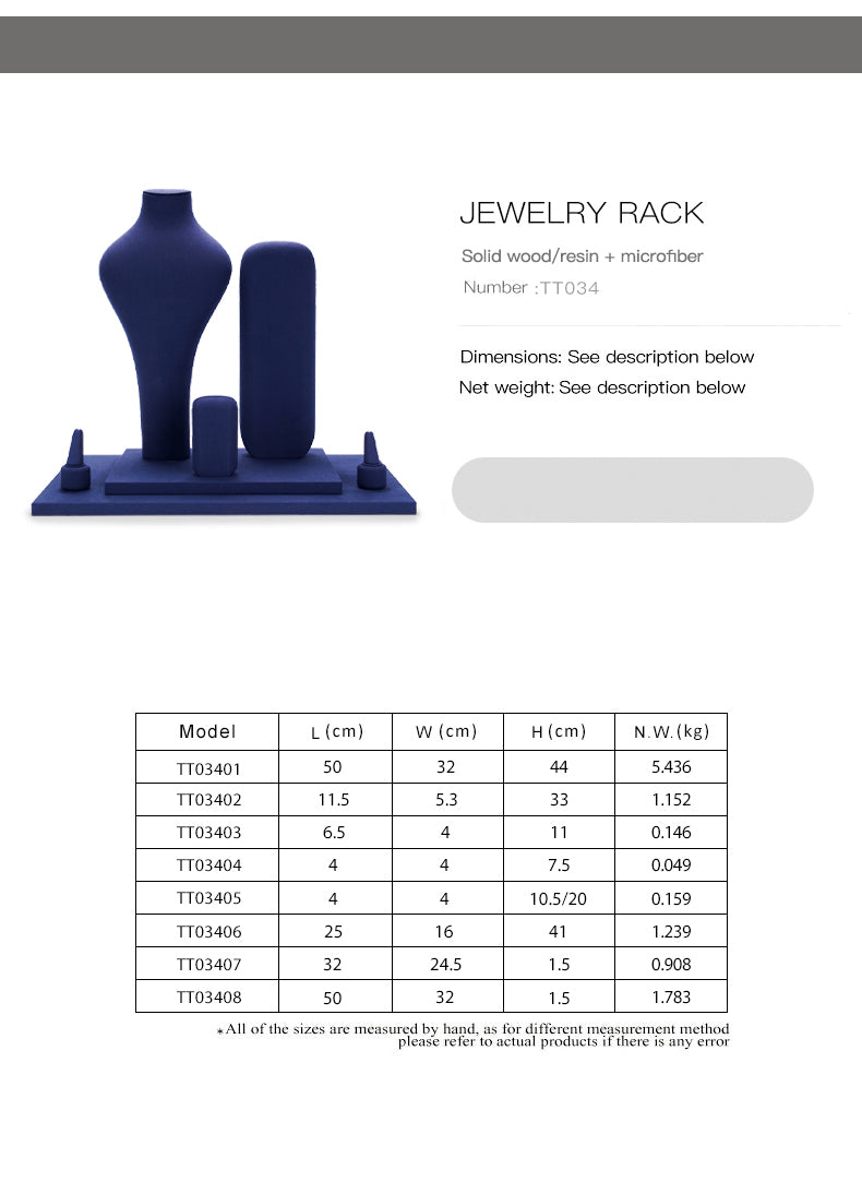 Jewelry Window Display Stand Jewelry Set Necklace Ring Display Stand Blue TT034