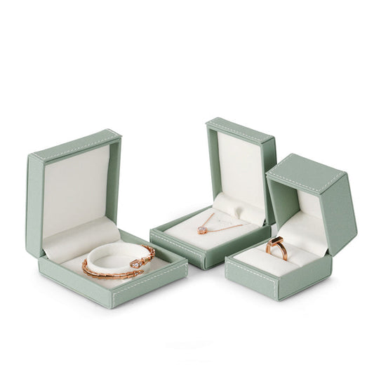 Light Green PU Leather Jewelry Packaging Gift Box