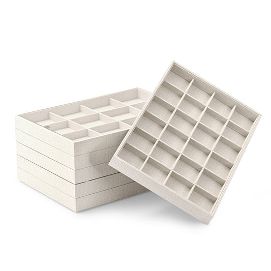 White PU Leather Jewelry Organizer