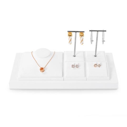 White Metal Microfiber Window Counter Jewelry Display Props TT065